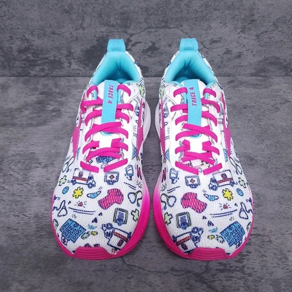 BROOKS Trace 4 Hero Medical Nurse Running Shoes Womens Size 8.5 B White Pink - Picture 3 of 7